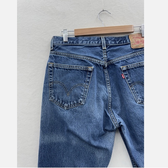 Vintage Levi’s 505 Men’s 34x32 Straight Leg Denim Jeans Blue Denim - Picture 11 of 14